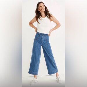 Madewell Emmett Wide-Leg Crop Jeans Rainbow Stitched Edition Women’s Size 27